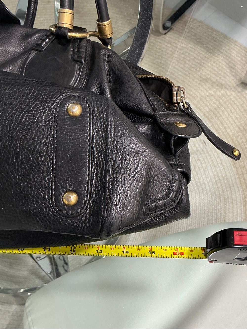 Tod's Black Leather Shoulder Bag with Gold-Tone Hardware - Picture 8 of 9